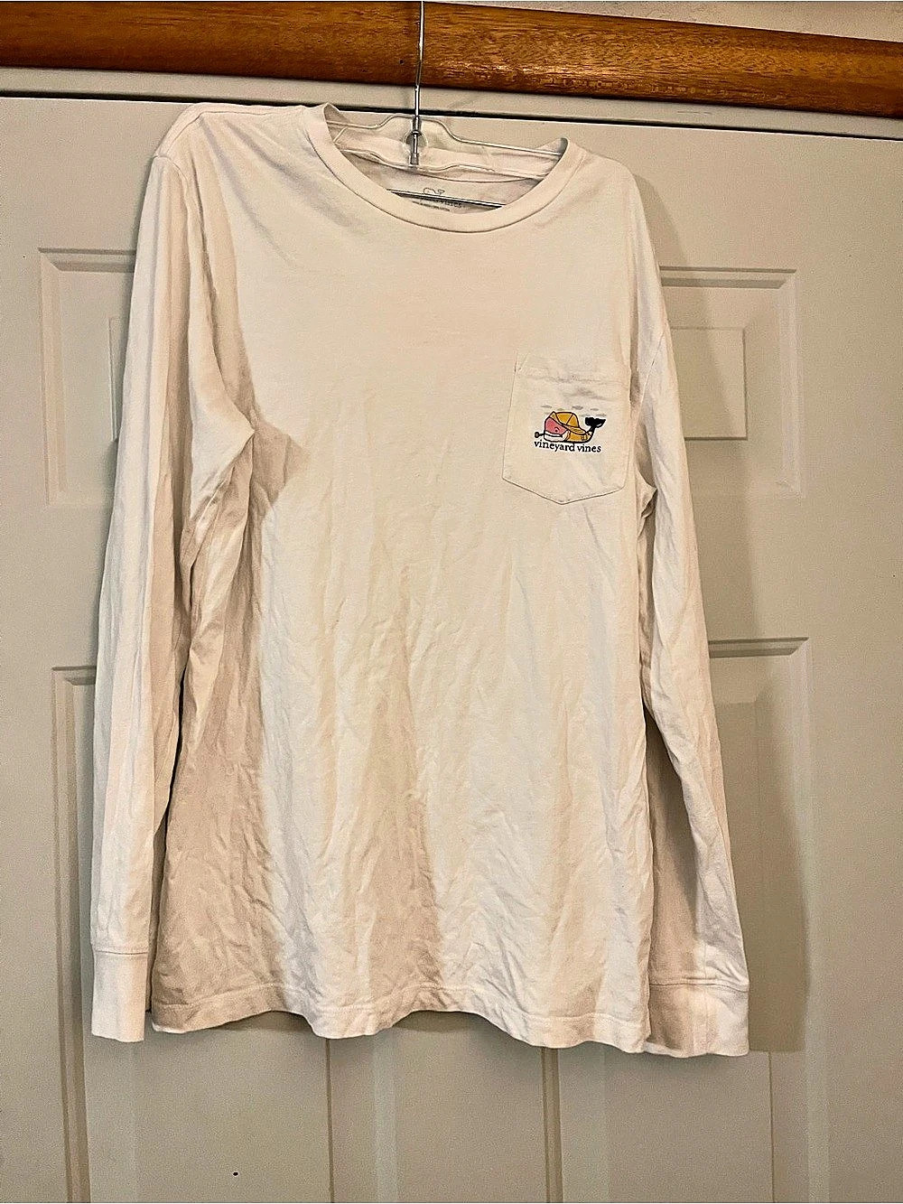 vineyard vines Vintage Whale Long-Sleeve Pocket Tee White XL